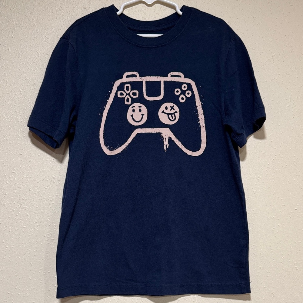 5/20$ Boy Size L 10/12 Gamer Dark Blue Tee by Wonder Nation